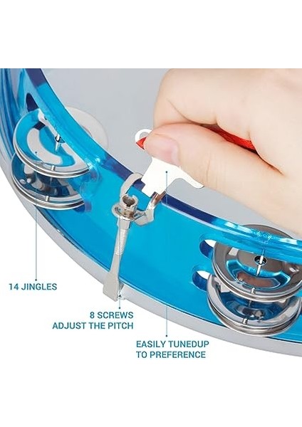 Çocuklar ve Yetişkinler Için Müzikal Tef Oyuncak Dayanıklı Abs ve Paslanmaz Çelik Yapı Partiler Için Performanslar Kilise Aktiviteleri (Blue) fırsatları