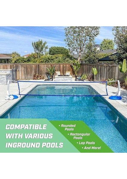 Splash Net Pro Havuz Voleybol Ağı - 2 Su Voleybolu Topu ve Pompa Dahil - Beyaz, Kırmızı Veya Mavi modelleri