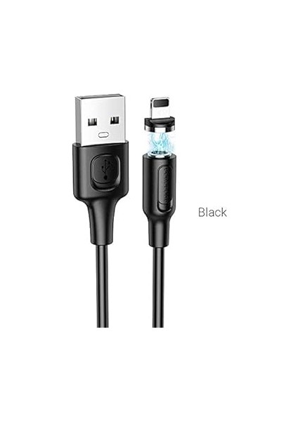 Manyetik Uçlu USB To Lightning Kablo iPhone 11 12 13 14 Serisi Uyumlu 1 Metre Şarj Kablo Mıknatıs Uçlu Siyah Renk BX41 Lightning (Lightning) fiyatları