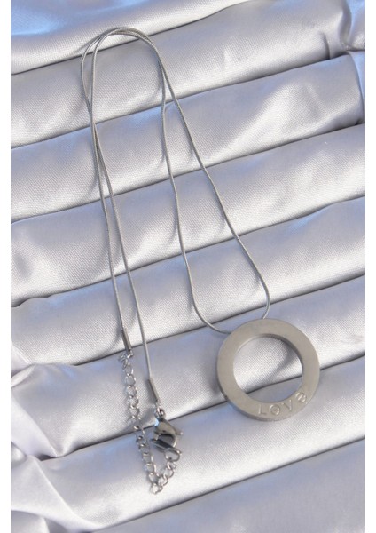 316L Çelik Gümüş Renk Zirkon Taşlı Model Kolye fırsatları