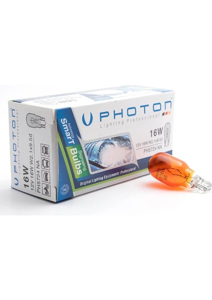 Photon T15 Ampul Koyu Turuncu 12V 2'li