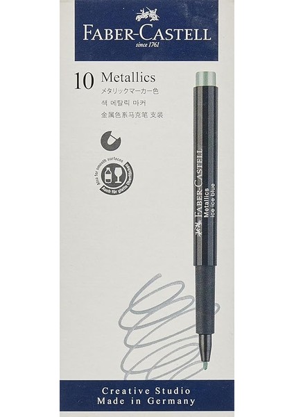 Metalik Markör Buz Mavisi, 10'lu