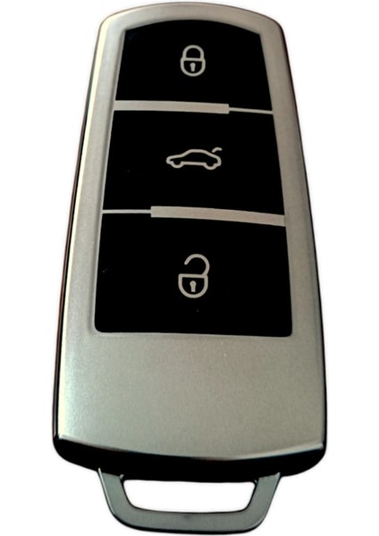 Volkswagen Sustasız Anahtar Uyumlu Silikon Oto Anahtar Kumanda Kabı Kılıf Füme