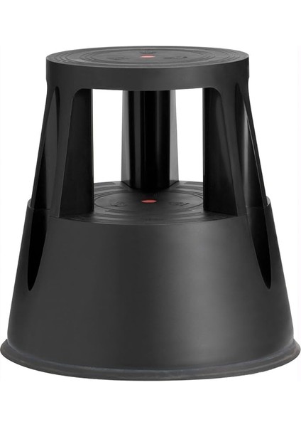 Dünyası Çift Katlı, Devrilmez ve Kaymaz Tekerlekli Tabure, Siyah