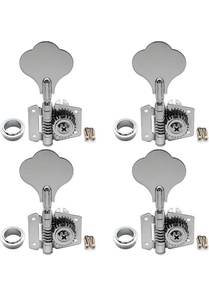 4 Adet Bas Akort Cihazı 4'ü 1 Arada Açık Kafa Tel Akort Anahtarı Burgu Akort Cihazı Elektrik Bas Gitar Için (Sol)