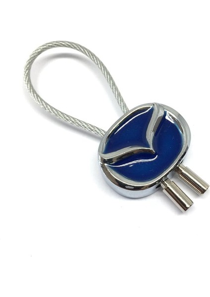 Mazda Çelik Telli Metal Oto Anahtarlık Mavi