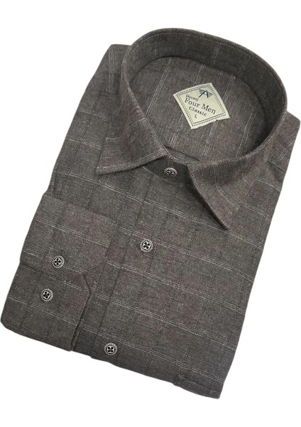 Klasik %100 Cotton Uzun Kollu Terletmeyen Kışlık Flanel Tek Cepli Gömlek (Regular Kalıp) fiyatları