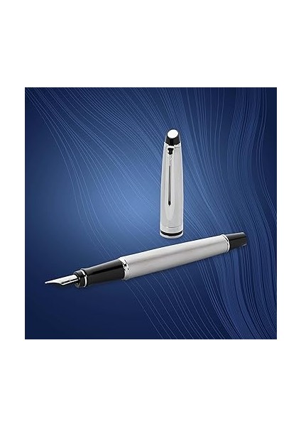 Expert Paslanmaz Çelik Krom Tasarımlı Dolma Kalem, Orta Kalınlıkta Uç, Mavi Mürekkep indirimleri