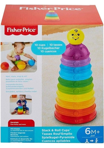 Numaralı Kaplar Fisher-Price Numaralı Kaplar, Iç Içe Geçebilir 10 Renkli Kap, 5 Adet Topa Dönüşür W4472 W4472