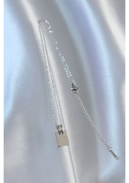 316L Çelik Zincir Gümüş Renk Zirkon Taşlı Aşk Mektubu Kolye modelleri