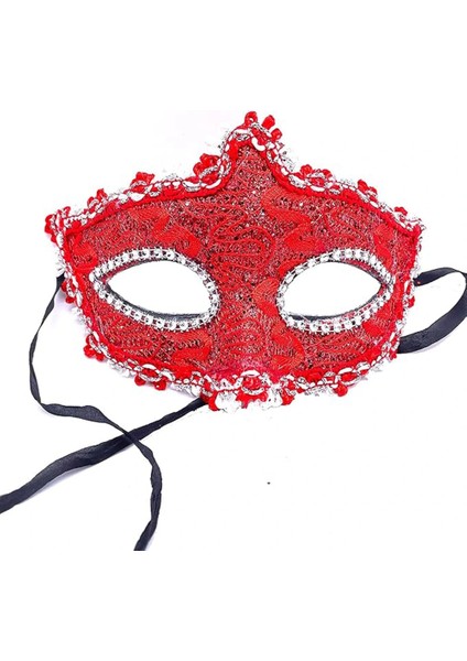 Buğz Kırmızı Renk Gözler Kristal Taşlı Dantelli Parti Maskesi fiyatları