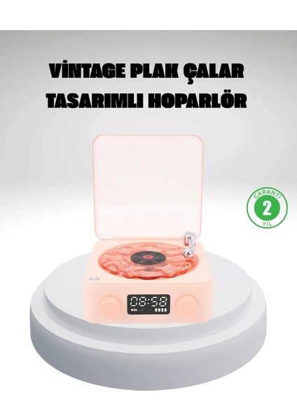 Buğz Gece Lambası Stereo Bluetooth Hoparlör Dijital Saat Su Dalgası Efektli 3-Ü-1 Cihaz