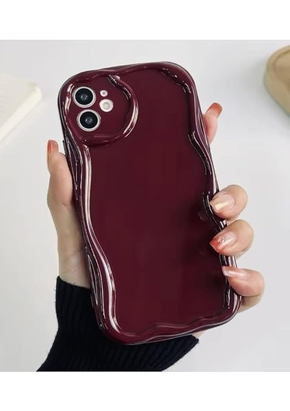 Aksesuar Iphone 11 ile Uyumlu Darbe Önleyici Dalgalı Bordo Antişok Silikon Kılıf modelleri