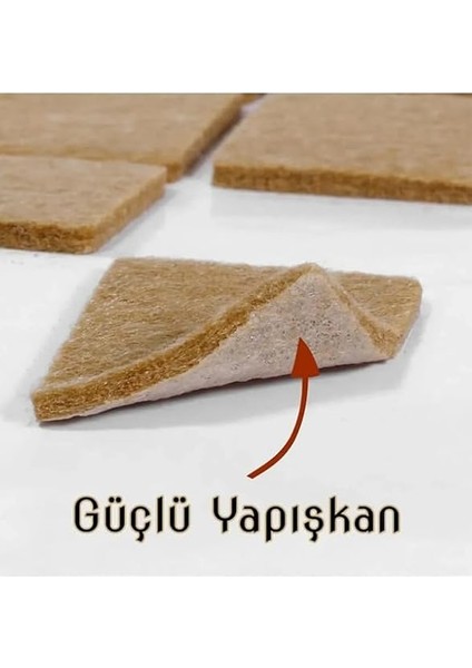 Yapışkanlı Sandalye, Masa, Koltuk Altı Parke Koruma Keçesi 3.5 cm x 5.5 cm 12 Adet Dikdörtgen Keçe modelleri