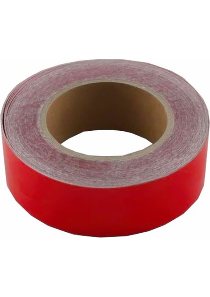 Reflektif Fosfor Şerit Bant Reflektör Kırmızı 4cm x 25 Metre