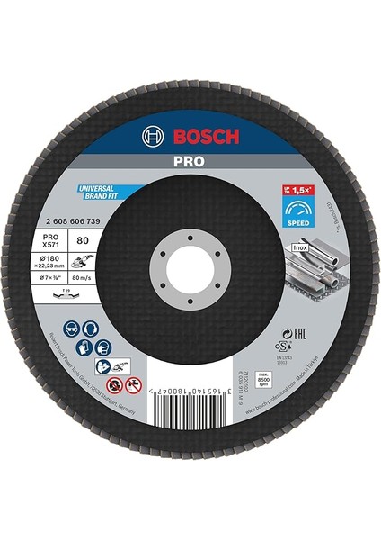 Professional Yelpaze Taşlama Diski (Açılı Taşlama Makinesi Için Farklı Malzemeler, Ø 180 Mm, Granülasyon 80)