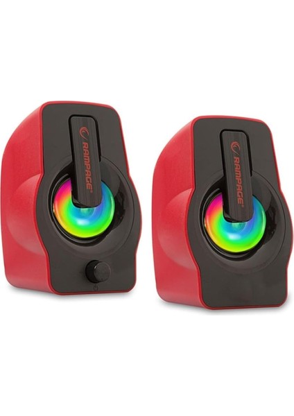 Rms-G7 Falsetto 2.0 6 Watt Rgb Ledli Kırmızı Multimedia Gaming USB Speaker