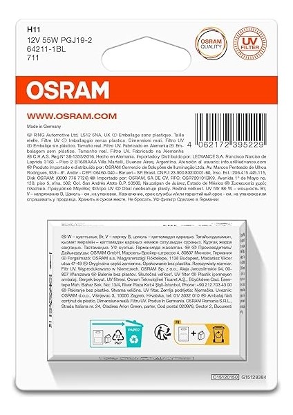 Ampul H11 12V 55W Uzun Huzme Far 64211-01B modelleri