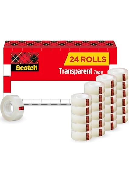 Glossy Tape, 3/4" x 1000 ", 1 Core, Clear, 24/paket