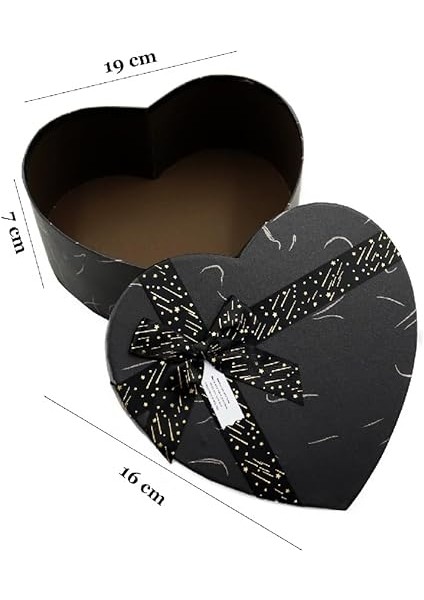 Siyah Renk Kalp Hediye Kutusu – Premium ve Şık Tasarım M5 modelleri