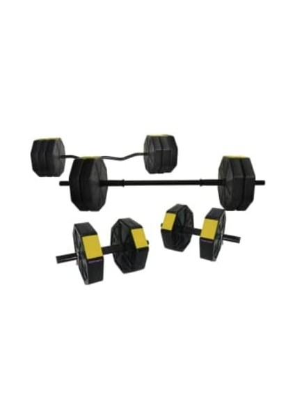 Spor 80 kg Düz Bar (150 Cm) + Z Bar (120 Cm) Full Dambıl Halter Ağırlık Set Sarı Kapaklı fiyatları