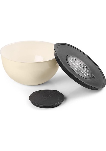 Rendeli Karıştırma ve Saklama Kabı Büyük Boy Vakum Kapaklı Vichys Beyaz modelleri