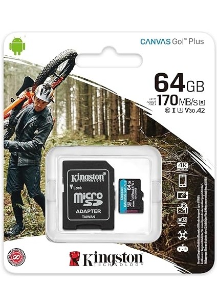 Canvas Go! Plus 64GB Microsd Hafıza Kartı, SDCG3/64GB, 170MB/S - 70MB/S Okuma - Yazma, Uhs-I, U3, V30, A2 modelleri