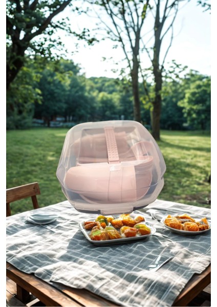 Piknik Seti 32 Parça | 6 Kişilik Açık Pembe Renk fırsatları