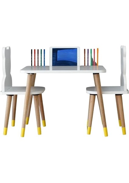 Aktivite Oyun Masa Sandalye Takımı -Tablet -Telefon -Kalem Yeri Olup Yaz Sil Yüzey Özellikli-Ayıcıklı Sandalye 2li 1masa indirimleri