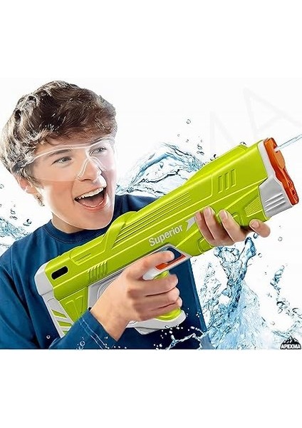 Elektrikli Tam Otomatik Büyük Su Silahı 43 cm - 500 ml Su Depolu Açık Hava Su Tüfeği (Yeşil) fırsatları