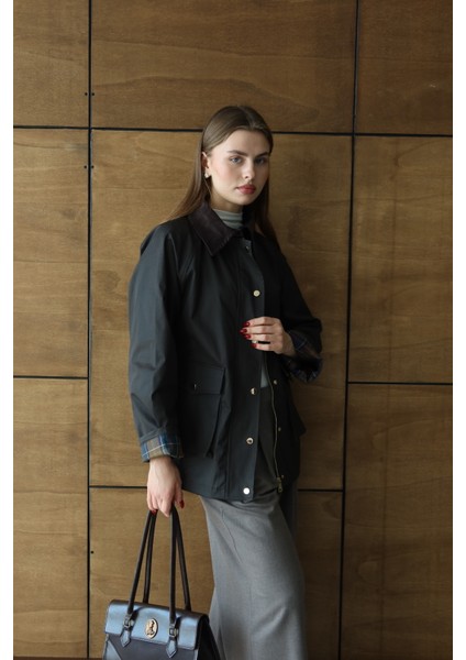 Kadın Süet Yaka Çıtçıtlı Mumlu Ceket indirimleri