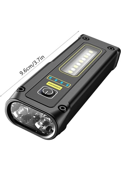 Çok Fonksiyonlu USB Şarjlı LED El Feneri | 500 Lümen, 2 Tuşlu 8 Mod, Kırmızı-Mavi Flaşör, Cob Yan Işık, Type-C Girişli, Taşınabilir Aydınlatma modelleri