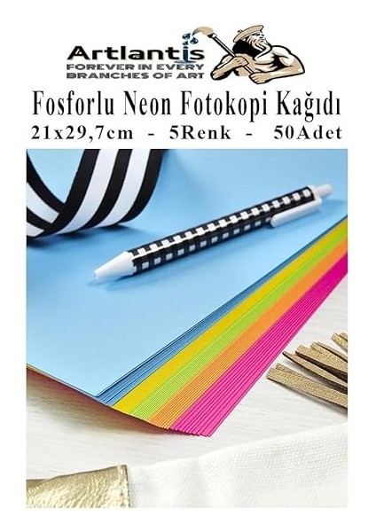 Neon Fosforlu Renkli A4 Fotokopi Kağıdı 50 Li 1 Paket 50 Adet Fosforlu 5 Renk Parlak Canlı Renkler Fotokopi Kağıdı modelleri