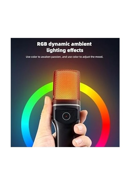 Rgb Kablosuz Bilgisayar Mikrofon 20-20KHZ Anc Gürültü Engelleme Profesyonel Podcast Mikrofon Kiti Tak Çalıştır USB Pc Dizüstü Bilgisayar Için Vlog Canlı Yayın Yanmai SF-777W (SF-777W) modelleri