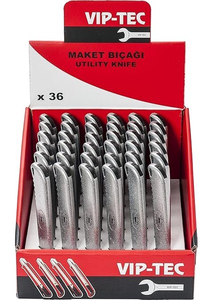 Metal Alüminyum Gövde Demir Maket Bıçağı Gri VT875122 fırsatları