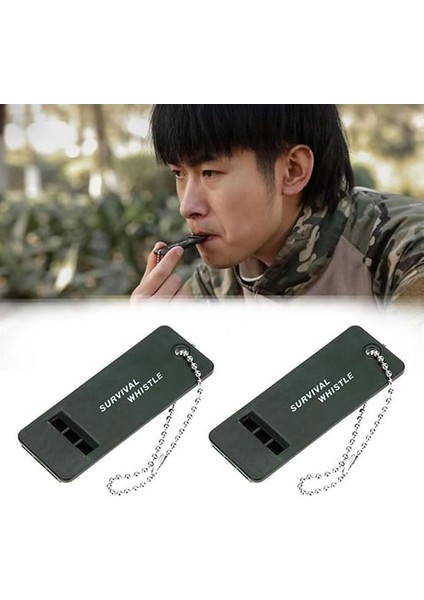 2 Adet Kamp Outdoor Yaşam Yüksek Sesli Acil Durum Düdüğü Survival Plastik Düdük