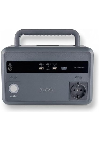 93600MAH Taşınabilir Güç Istasyonu, 299WH, 300W Saf Sinüs, Lifepo4, 5 Çıkış Portu, LED Lamba, Güneş Paneliyle Şarj Desteği, Karavan, Elektrik Kesintisi, Acil Durum Güç Kaynağı, XPS1001, Gri modelleri