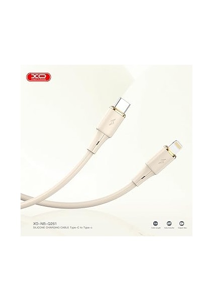 Simple Is Beauty 60W Hızlı Şarj Kablosu Type-C | NB-Q261 | 1 Metre | Veri Transferi | Silikon Tasarım, Kırılmaya Karşı Dayanıklı Kablo, Krem fırsatları