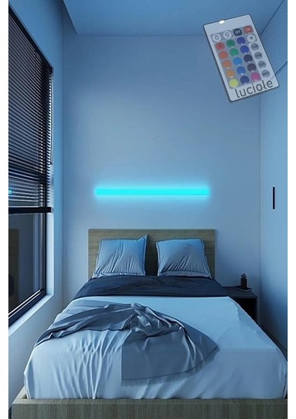 LED Abajur Aplik Gece Lambası Rgb Lambader 16 Renkli Uzaktan Kumandalı Işık 4 Animasyonlu