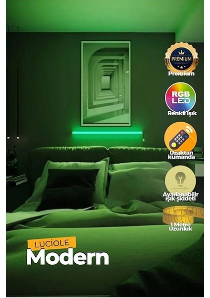 LED Abajur Aplik Gece Lambası Rgb Lambader 16 Renkli Uzaktan Kumandalı Işık 4 Animasyonlu fiyatları