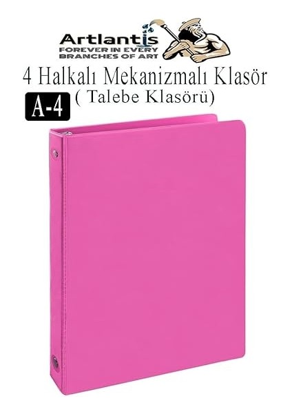 Halkalı Klasör 1 Adet A4 Pvc Öğrenci ve Ofis Tipi Evrak Sunum Klasörü Iç Cepli Otomatik Mekanizmalı Büro Okul Arşivle Pembe fiyatları