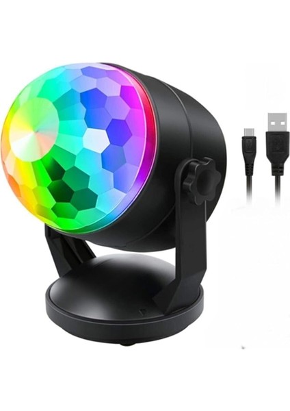 Malzemesi Sese Duyarlı LED Küre Disko Topu Renkli Işıklı Lazer