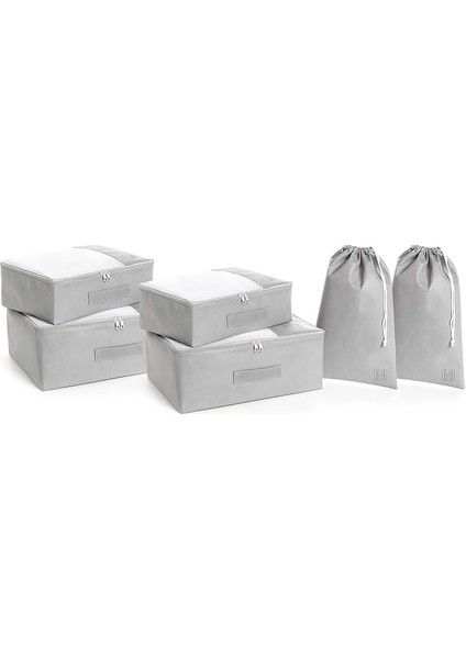 Home Textile 6'lı Gri Renk Bavul Içi Düzenleyici Set