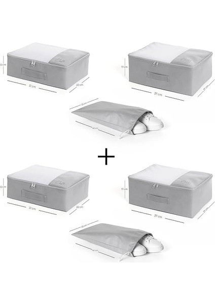 Home Textile 6'lı Gri Renk Bavul Içi Düzenleyici Set fiyatları