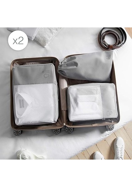 Home Textile 6'lı Gri Renk Bavul Içi Düzenleyici Set modelleri