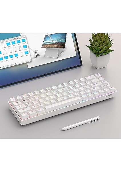 K685T Mekanik 82 Tuşlu Gaming Oyuncu Klavyesi-Rgb-Hot Swappable Beyaz- Brown Switch fiyatları