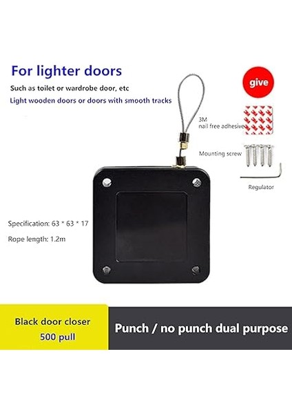 Delmeden Otomatik Sensör Kapı Kapaması, Çok Fonksiyonlu Otomatik Kapı Kapaması, Iç Mekan Için Ipli Konut Ticari Otomatik Kapı Kapatıcı (500 G) indirimleri