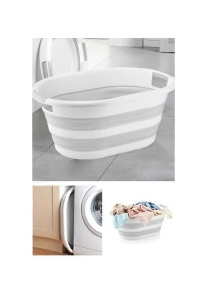 Plastik Çamaşır Sepeti 25 Lt Silikon Akordiyon Sepet fiyatları