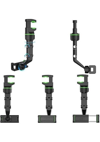 Araç Içi Dikiz Aynası Telefon Tutucu Her Yöne Döner (Yeşil) fiyatları