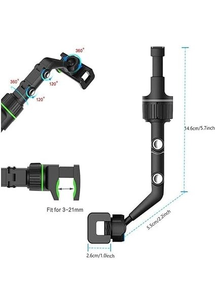 Araç Içi Dikiz Aynası Telefon Tutucu Her Yöne Döner (Yeşil) modelleri